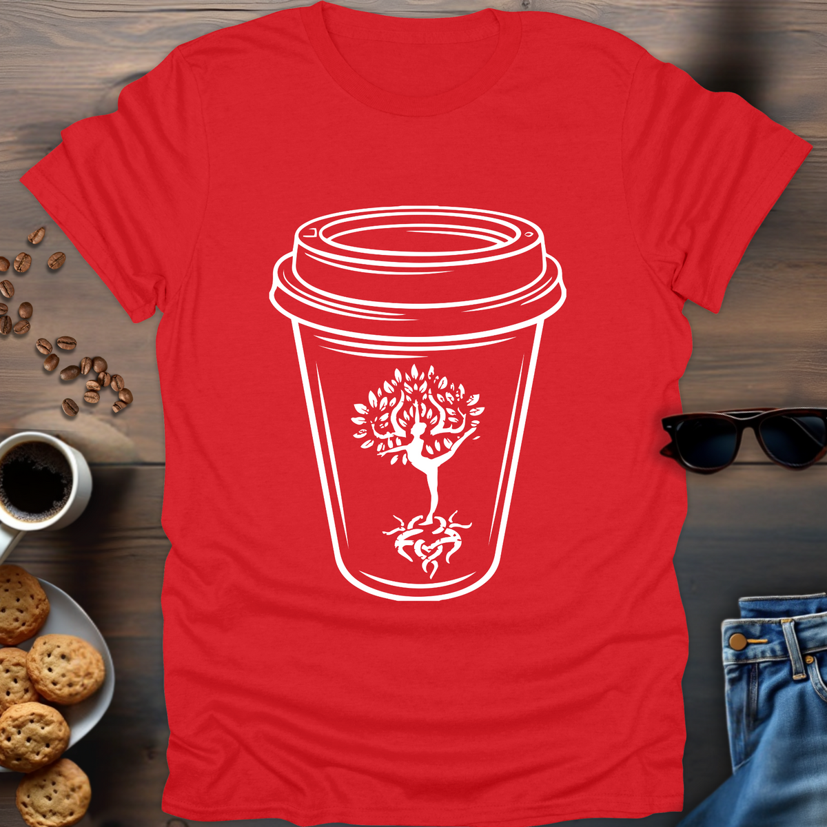 Yoga Coffee in cup 2 T-Shirt