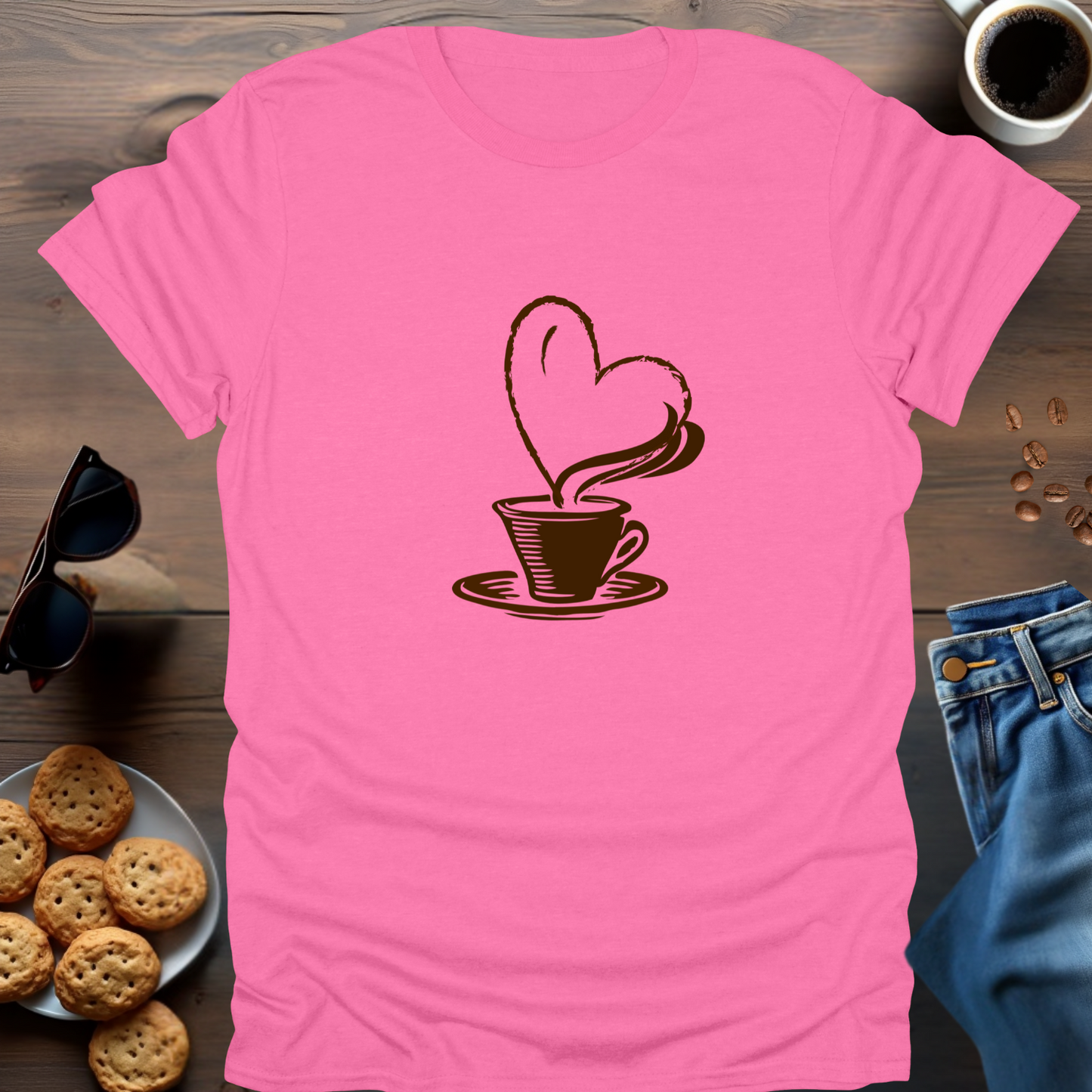 Coffee Cup With Heart T-Shirt (big)