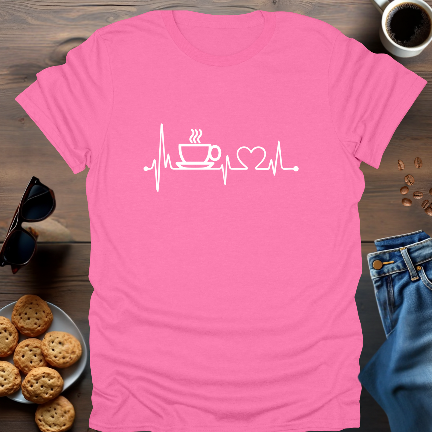 Love Coffee Heart Beat T-Shirt