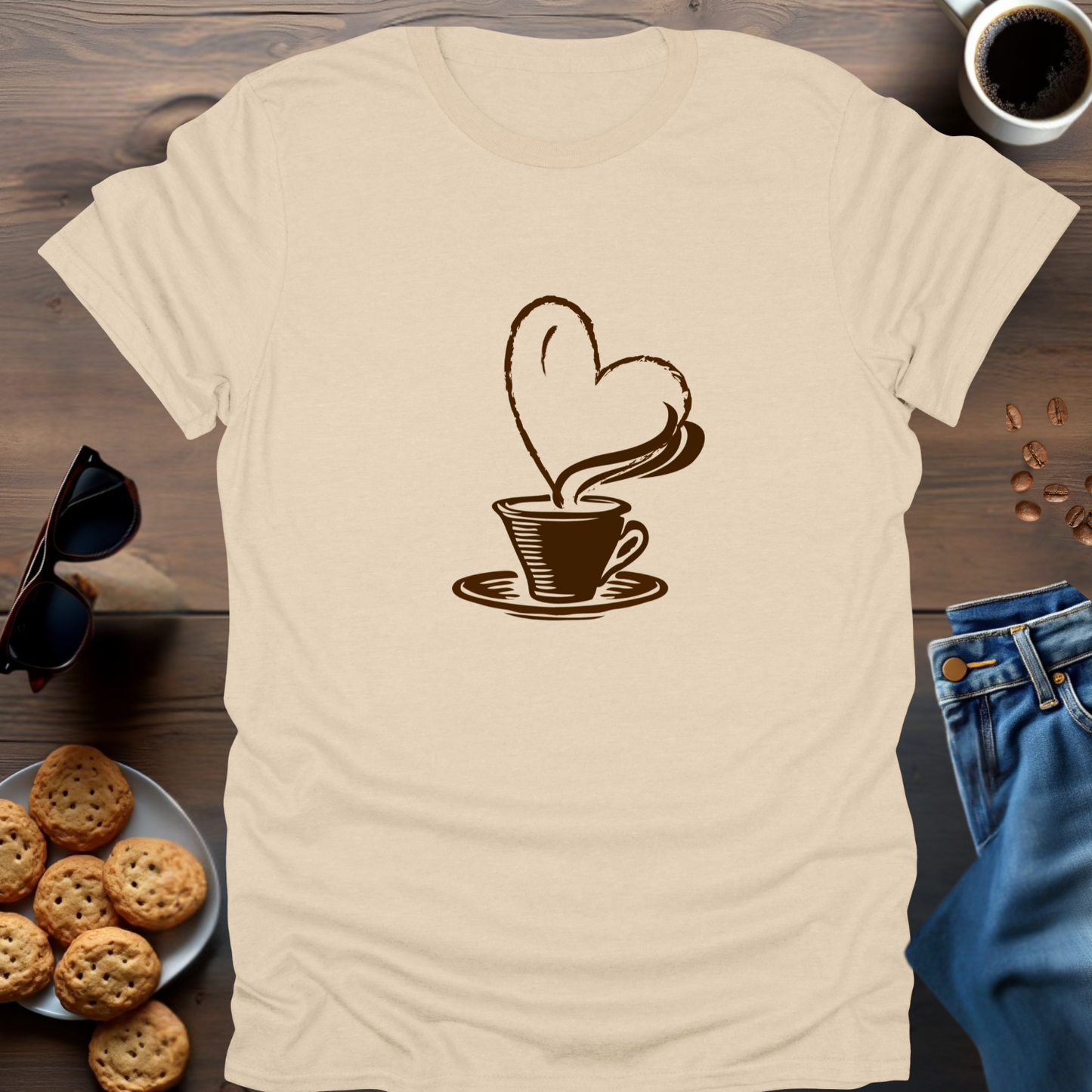 Coffee Cup With Heart T-Shirt (big)