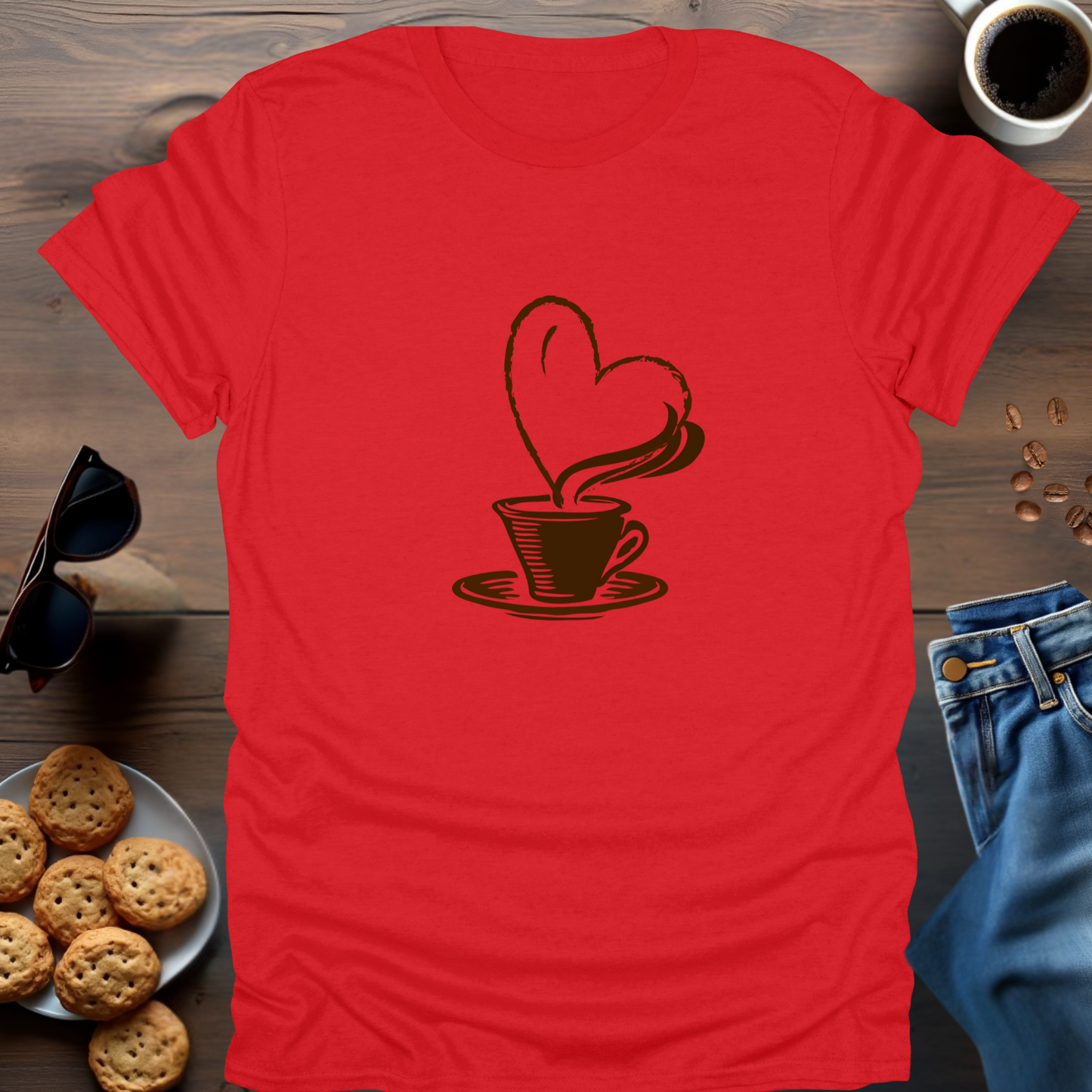 Coffee Cup With Heart T-Shirt (big)