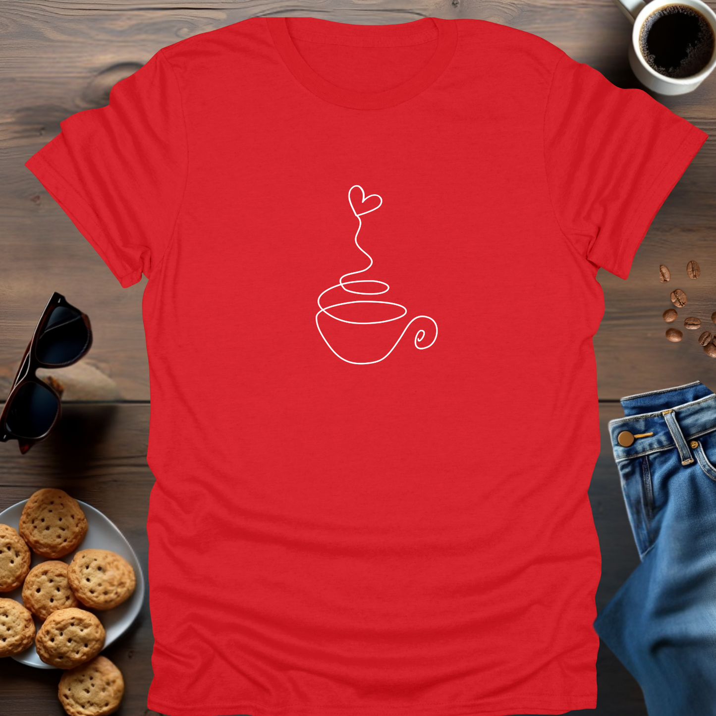 COFFEE CUP WITH HEART T-Shirt