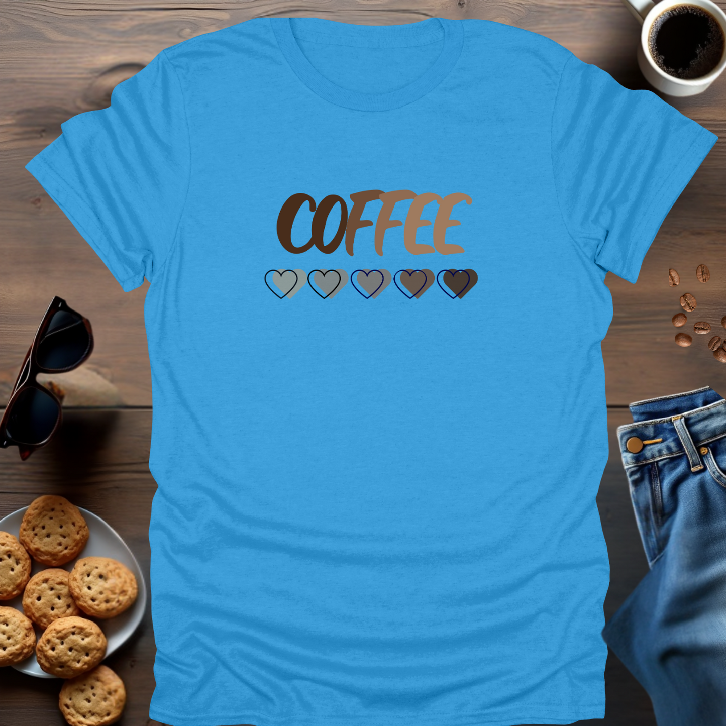 COFFEE with hearts below..... T-Shirt