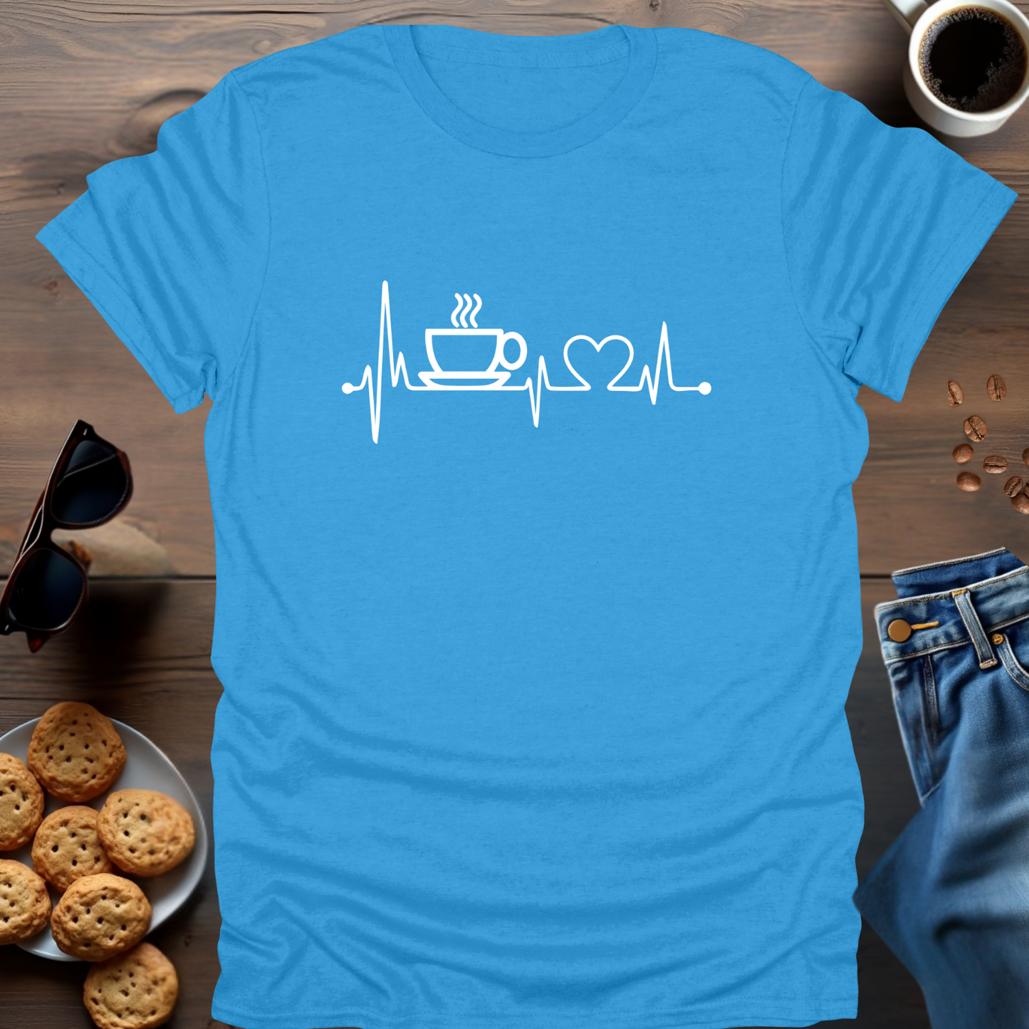 Love Coffee Heart Beat T-Shirt