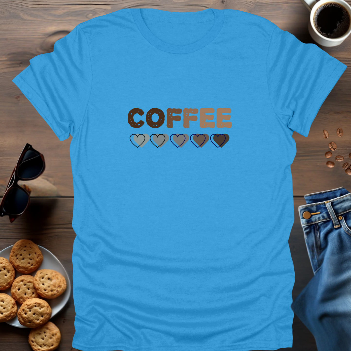 COFFEE with hearts below... T-Shirt