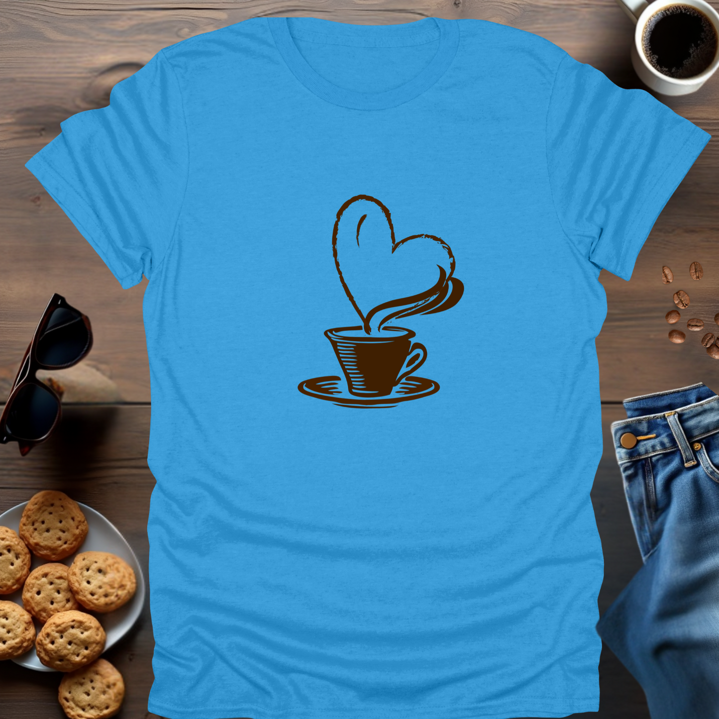 Coffee Cup With Heart T-Shirt (big)