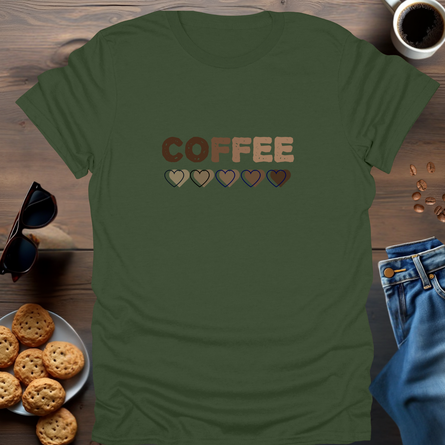 COFFEE with hearts below... T-Shirt