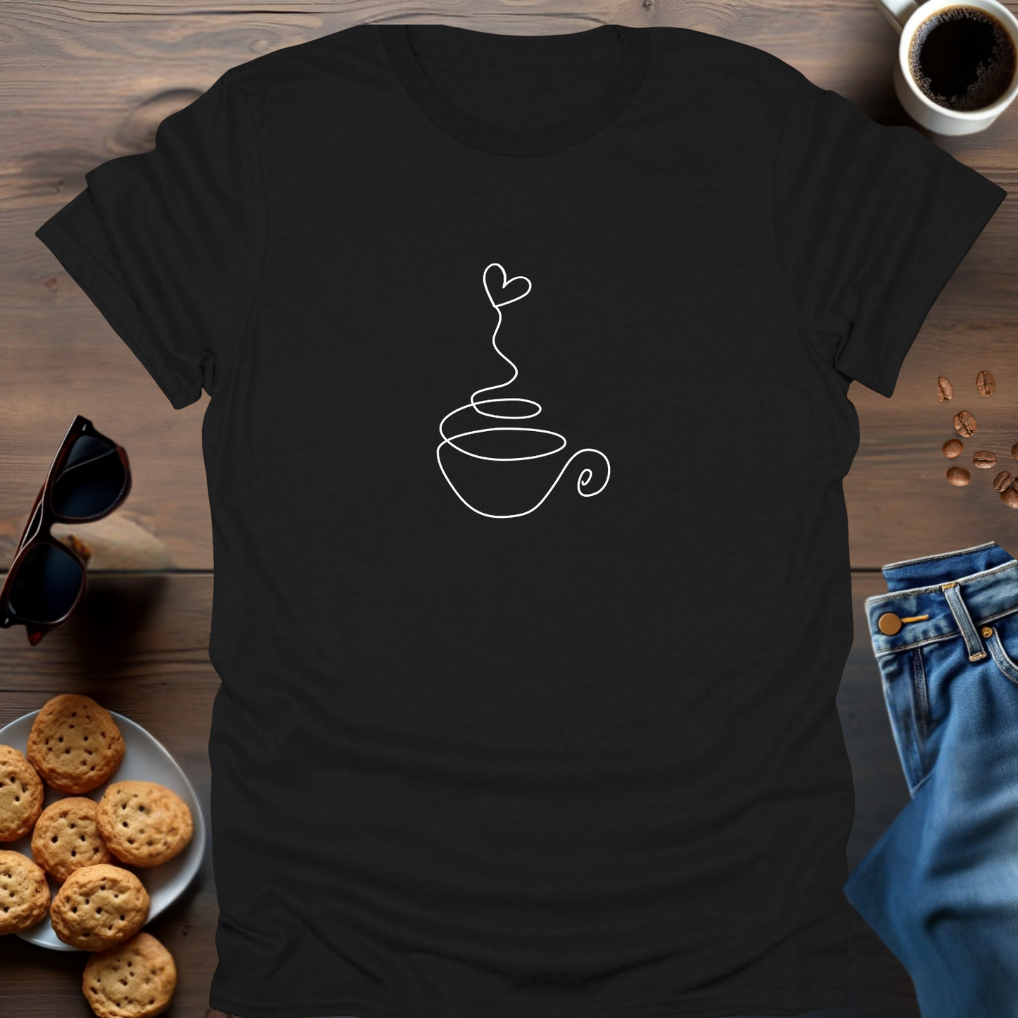 COFFEE CUP WITH HEART T-Shirt