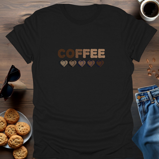 COFFEE with hearts below... T-Shirt