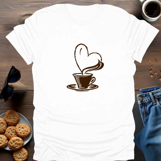 Coffee Cup With Heart T-Shirt (big)