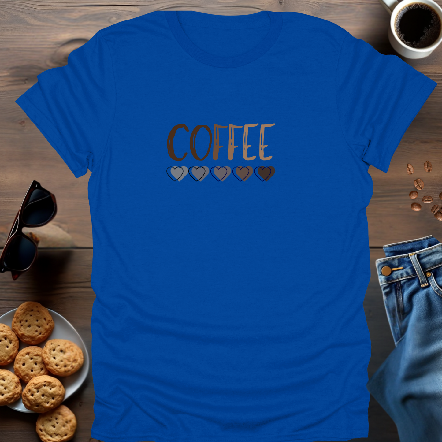 COFFEE with hearts below.... T-Shirt