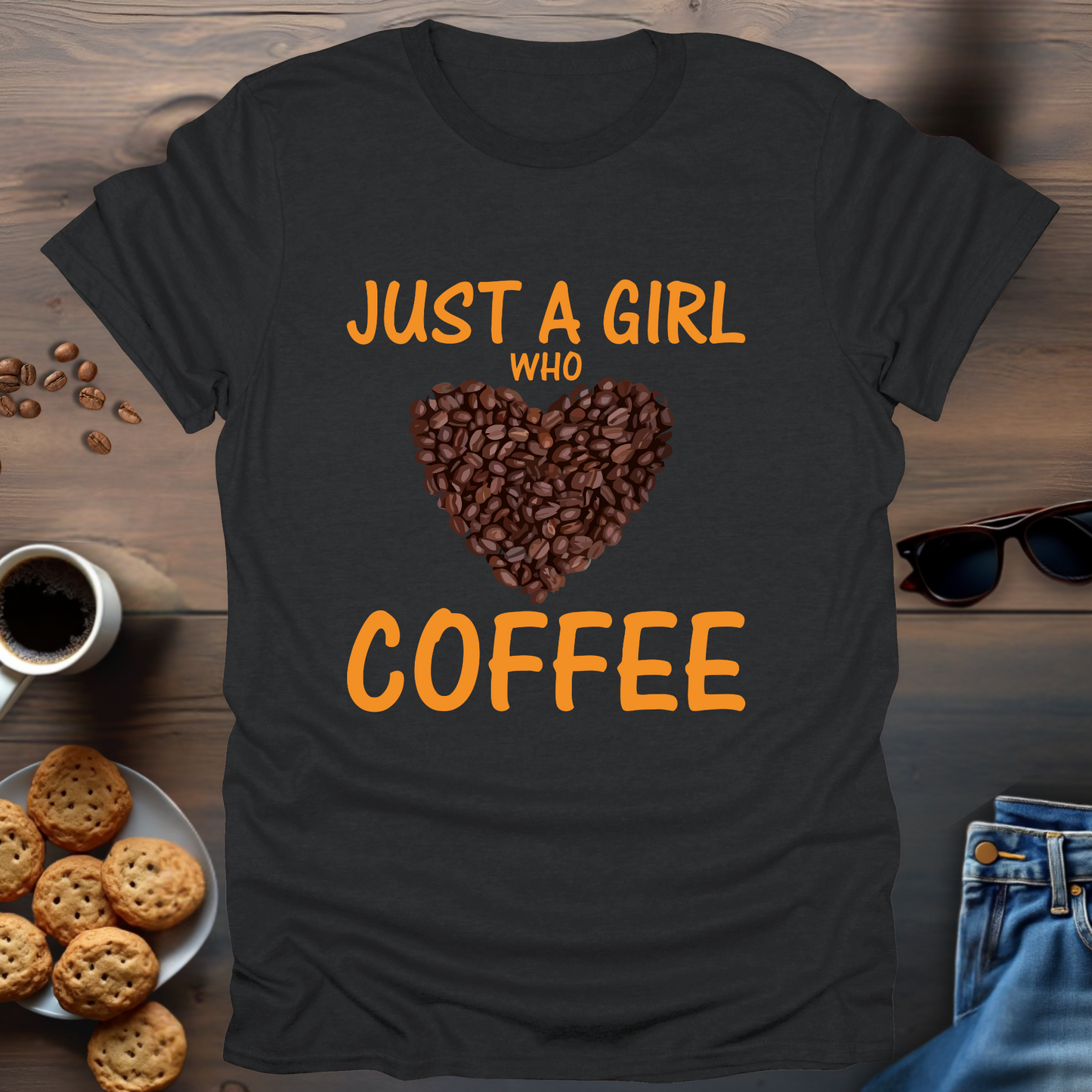 Just A Girl That Loves Coffee Heart T-Shirt