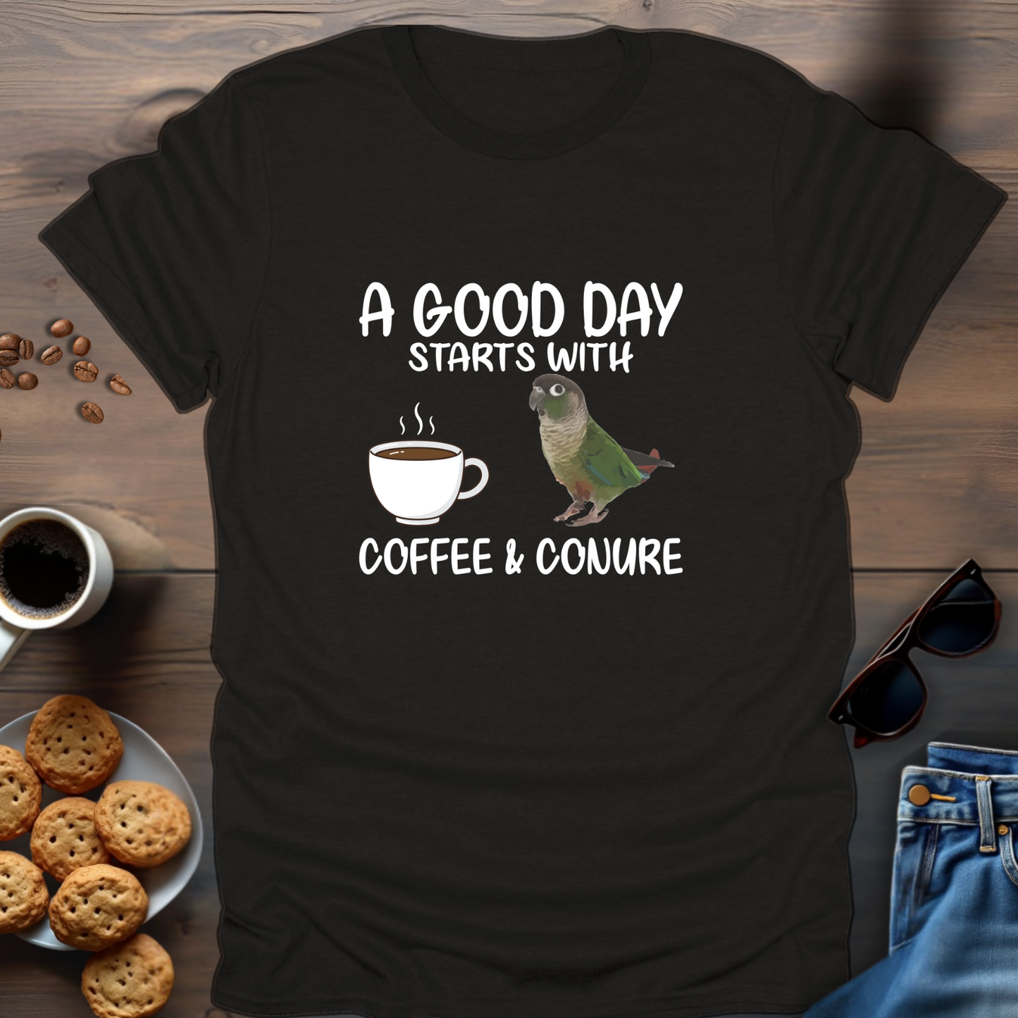 A good day starts with coffee & conure T-Shirt