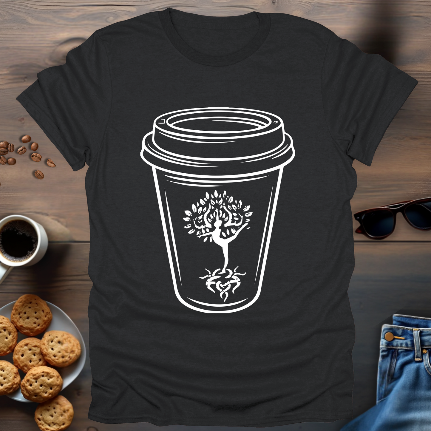 Yoga Coffee in cup 2 T-Shirt