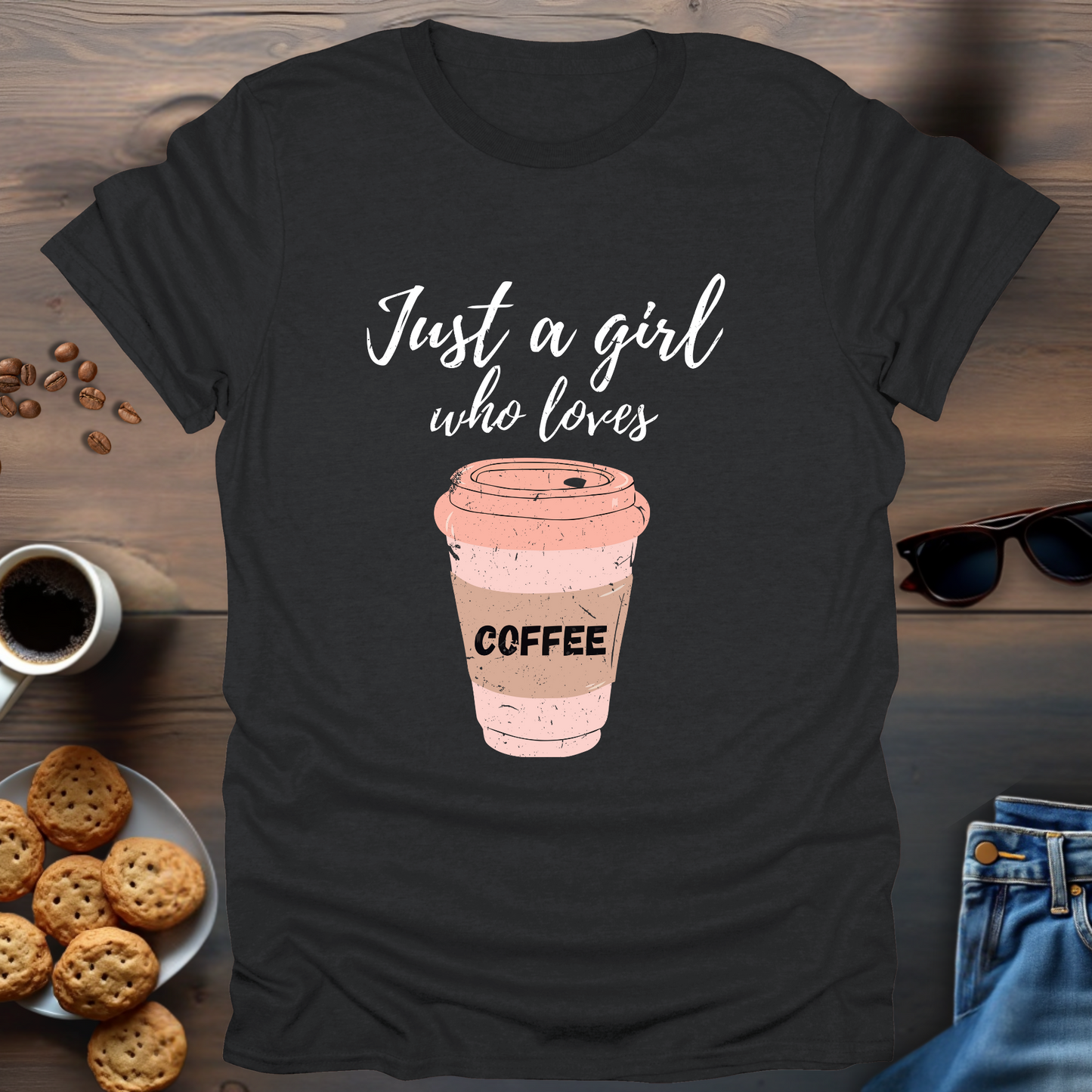 Just a girl who loves Coffee pink cup T-Shirt