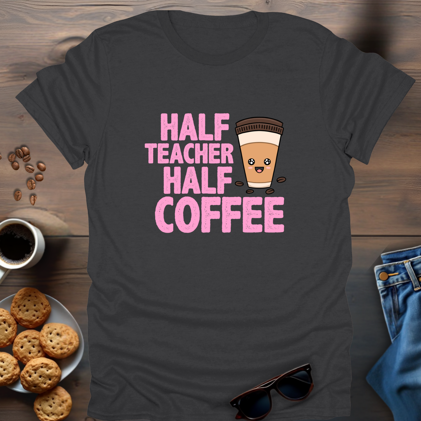 Half Teacher Half Coffee T-Shirt