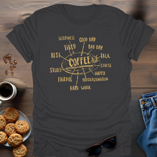 Coffee Addict Mind Map T-Shirt