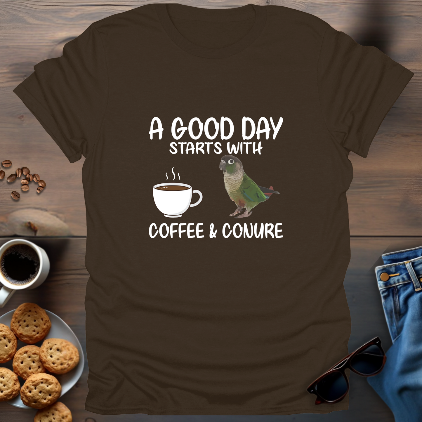 A good day starts with coffee & conure T-Shirt