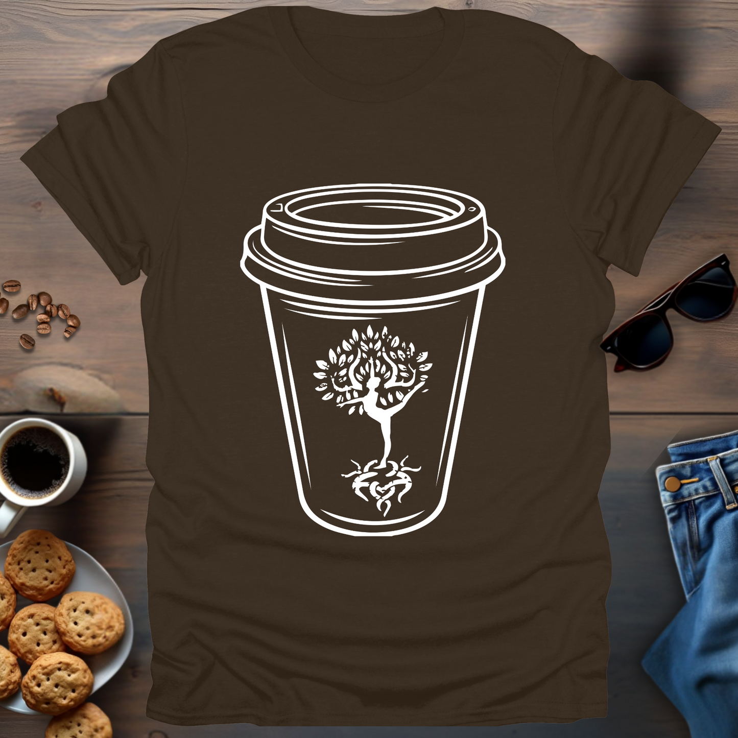 Yoga Coffee in cup 2 T-Shirt