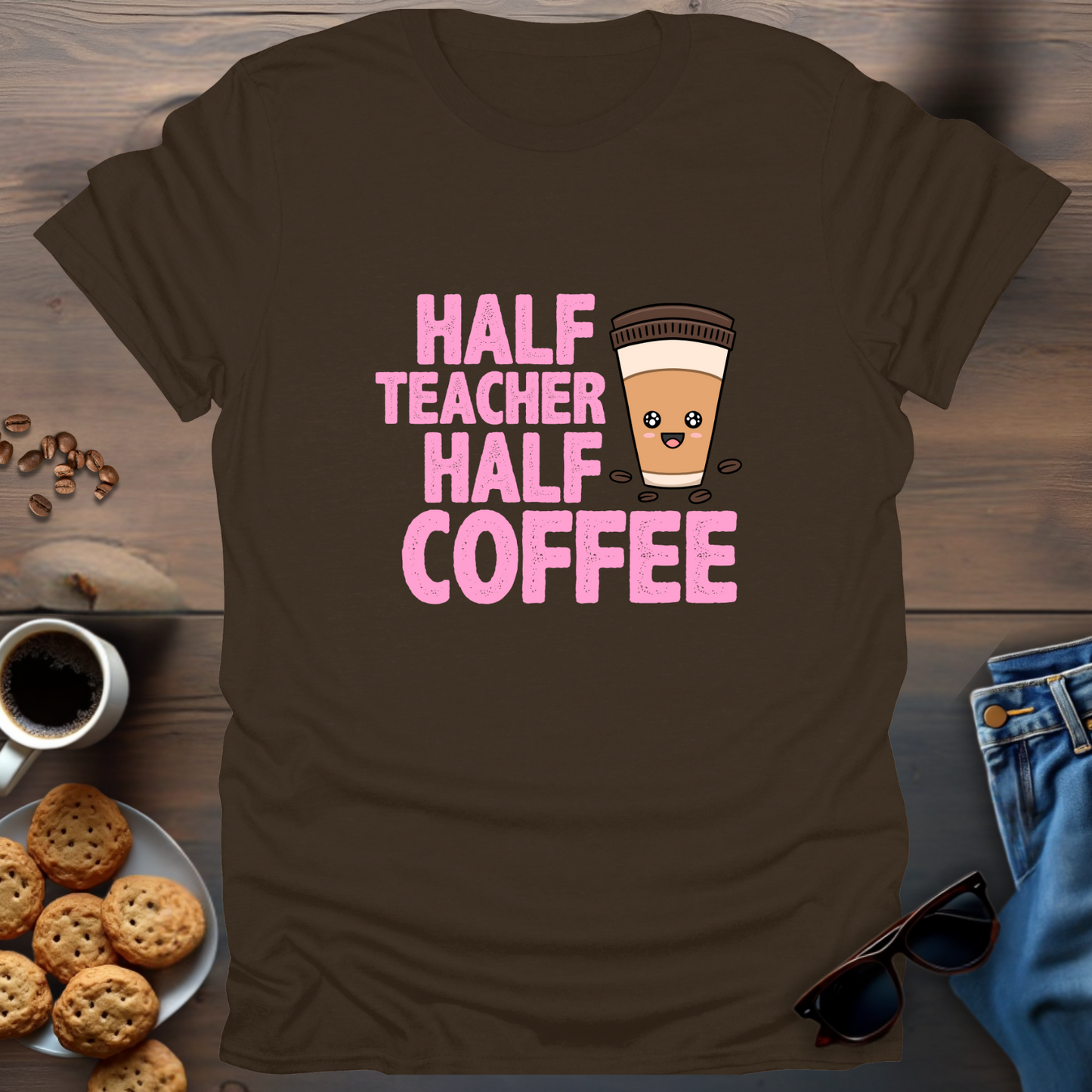 Half Teacher Half Coffee T-Shirt