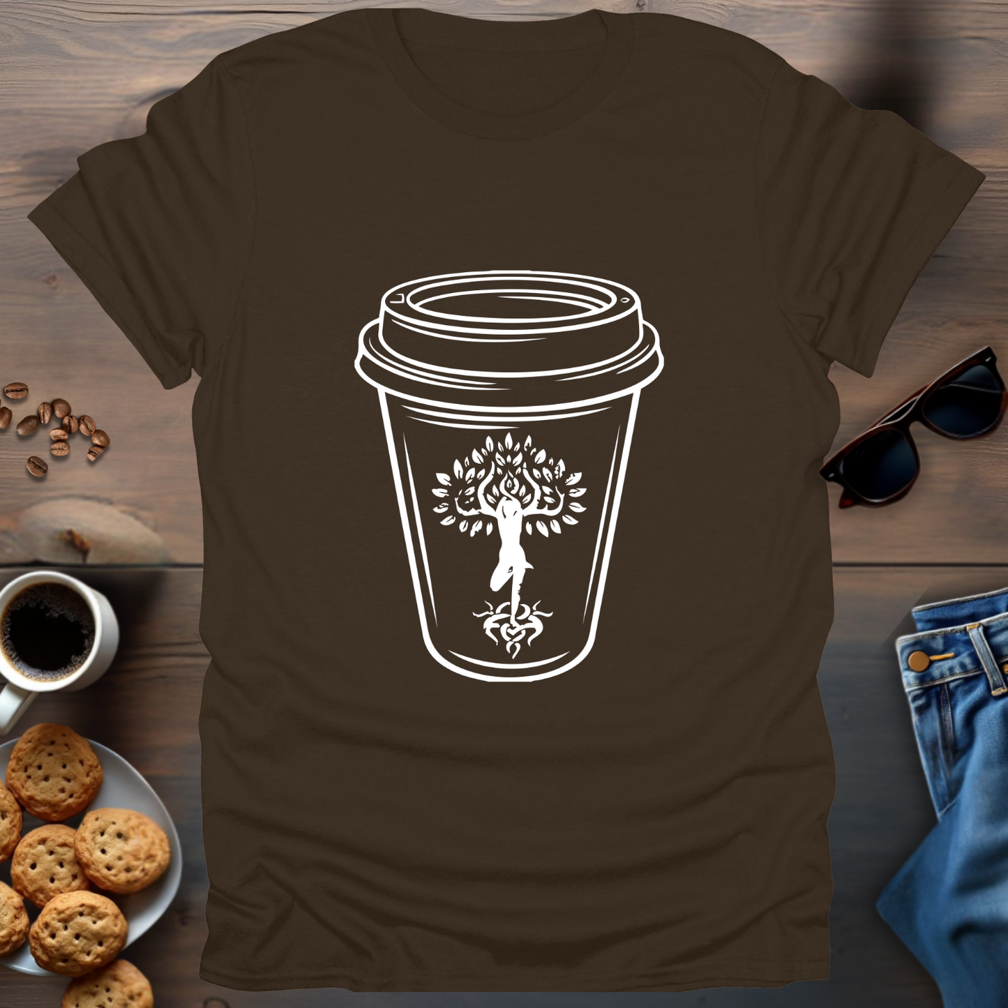 Yoga Coffee in cup T-Shirt