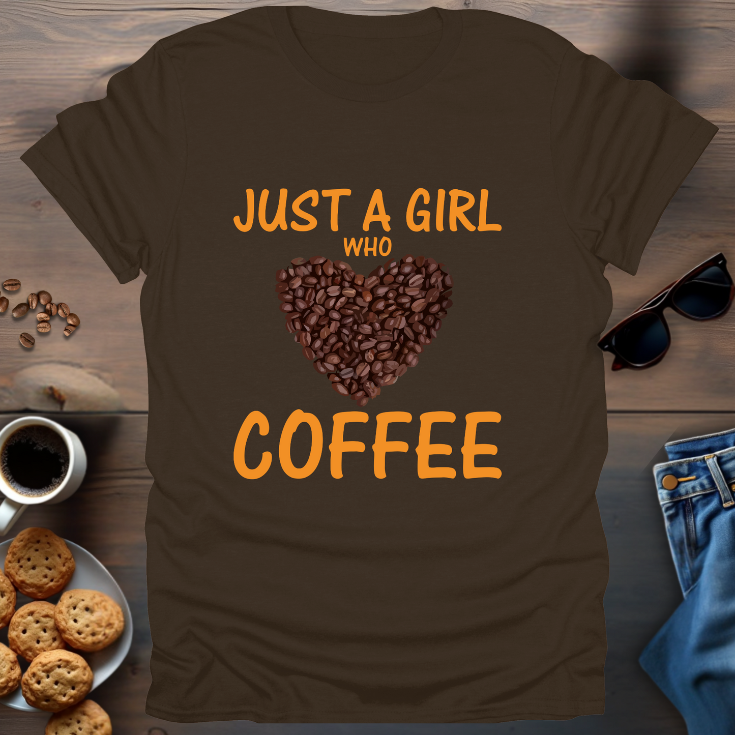 Just A Girl That Loves Coffee Heart T-Shirt