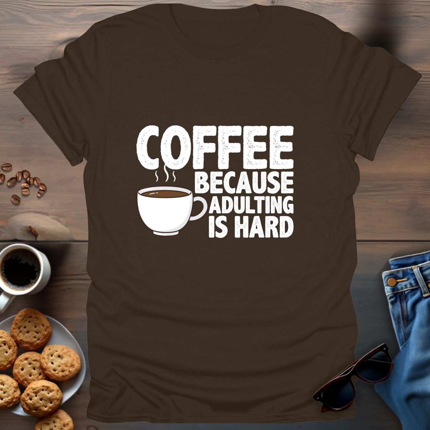 Coffee Because Adulting Is Hard T-Shirt