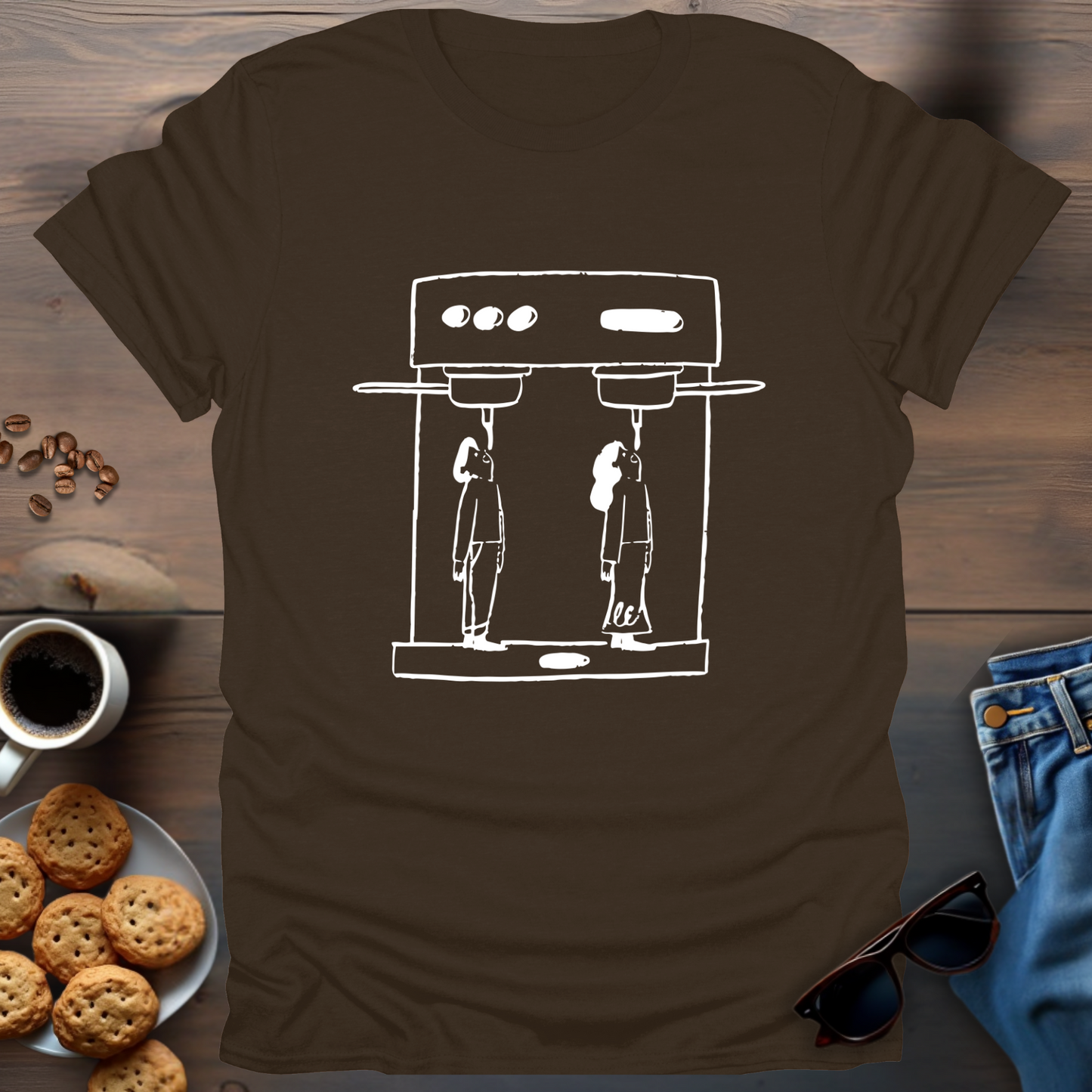 Drinking coffee from the machine T-Shirt