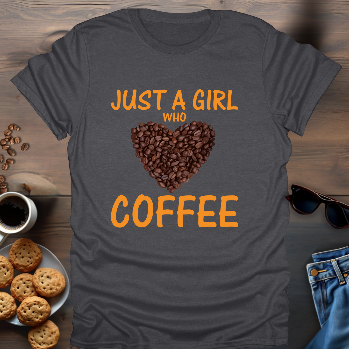 Just A Girl That Loves Coffee Heart T-Shirt