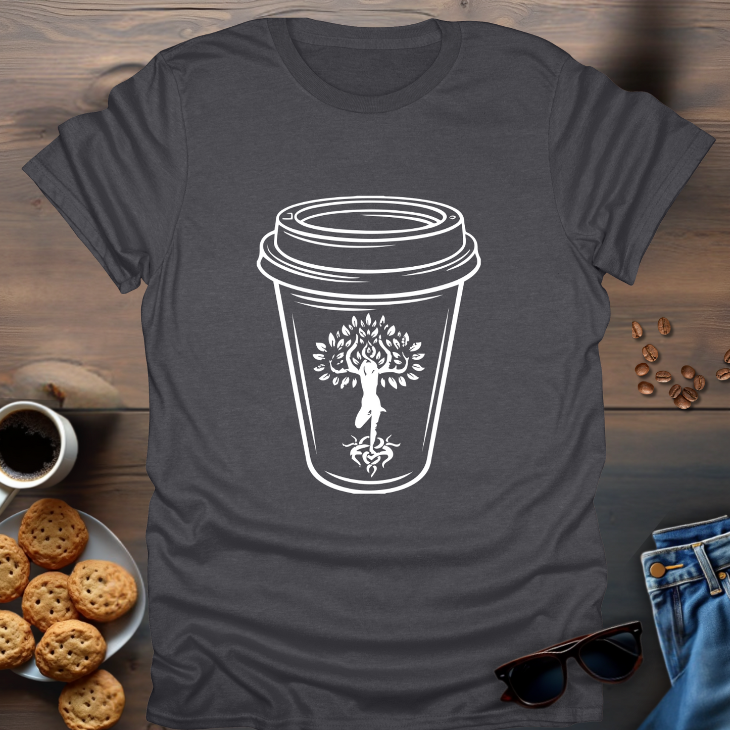 Yoga Coffee in cup T-Shirt