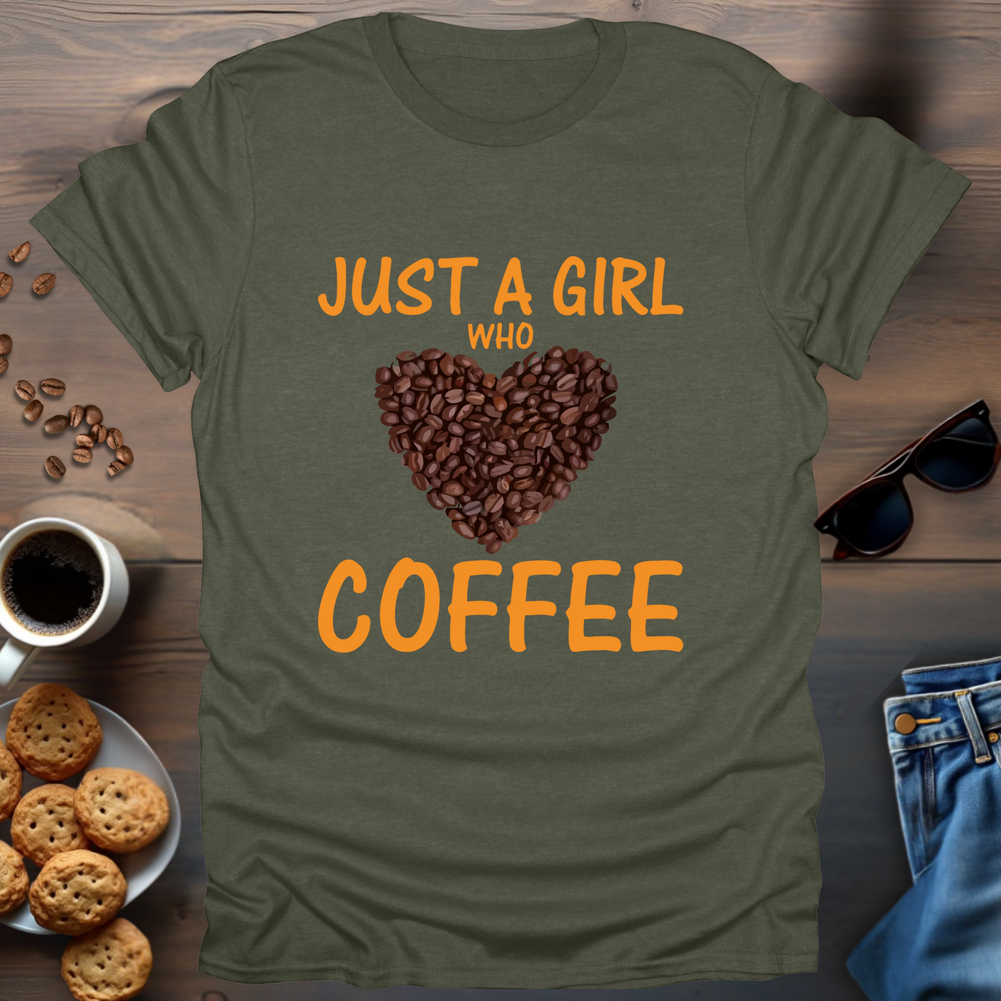 Just A Girl That Loves Coffee Heart T-Shirt