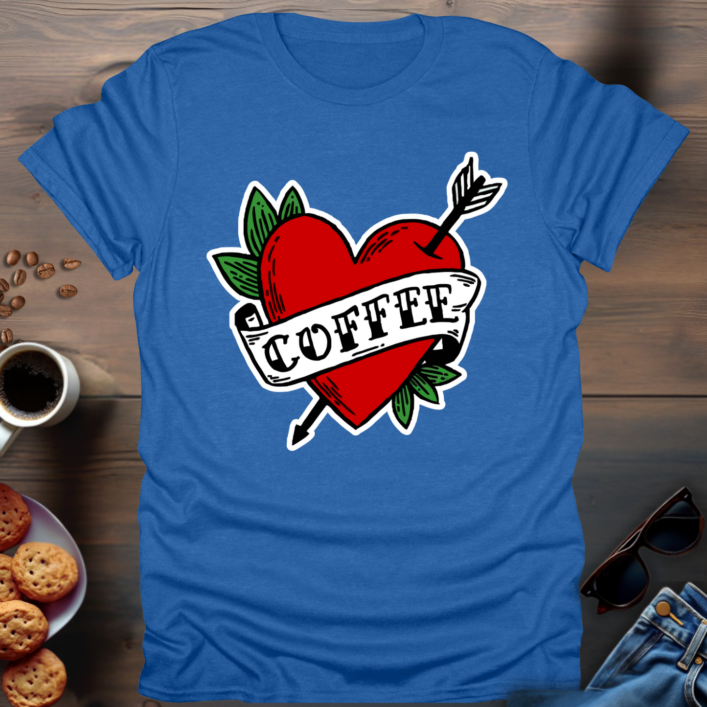 Coffee Heart Arrow T-Shirt