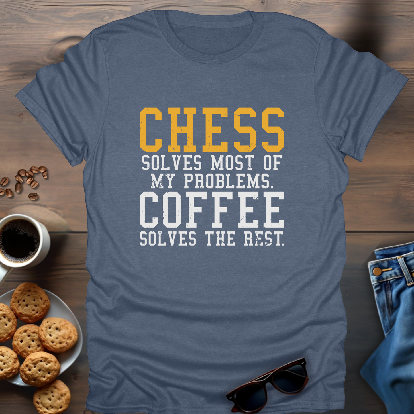 Chess Solves Most Of My Problems. Coffee Solves The Rest T-Shirt