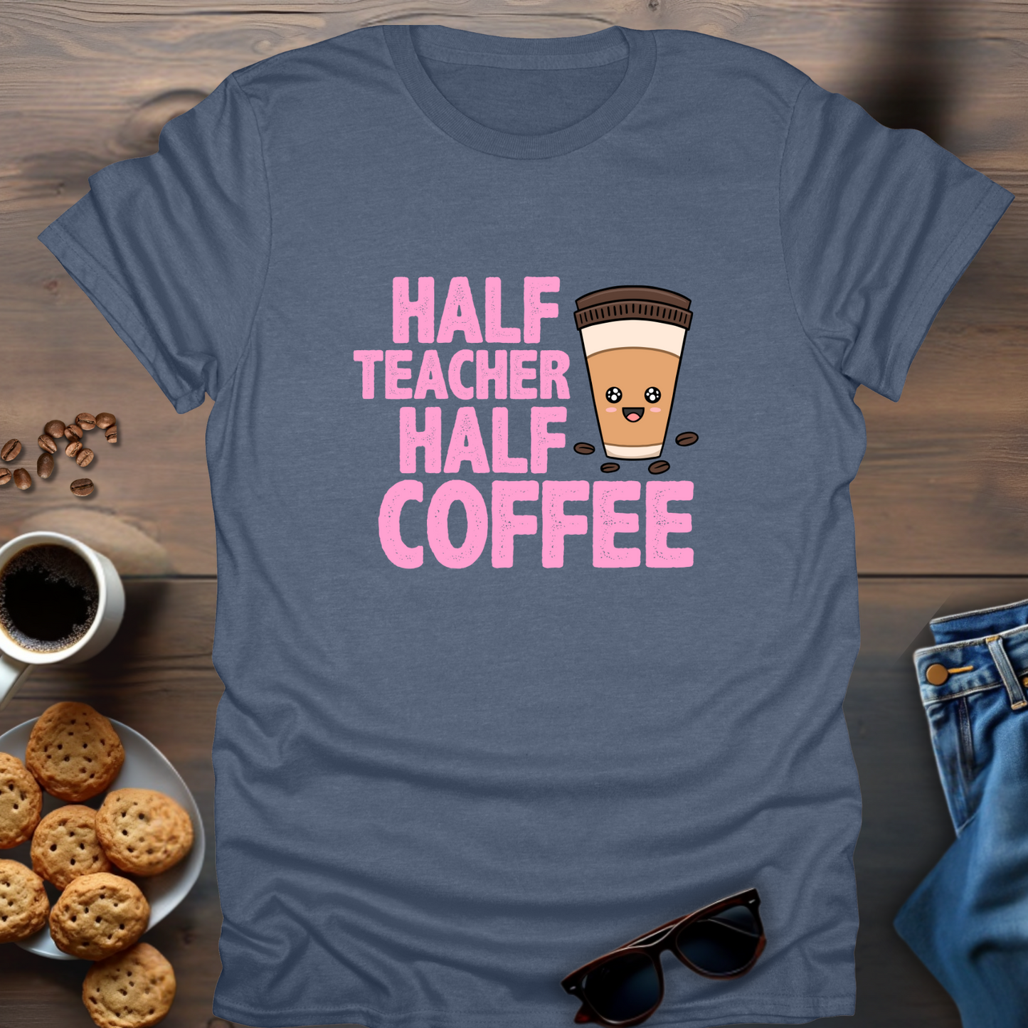 Half Teacher Half Coffee T-Shirt