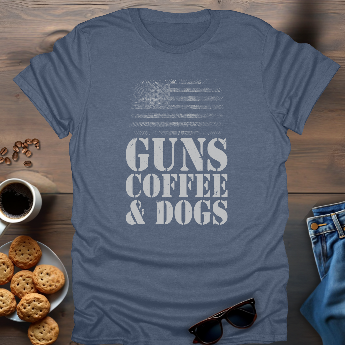 Guns Coffee & Dogs T-Shirt