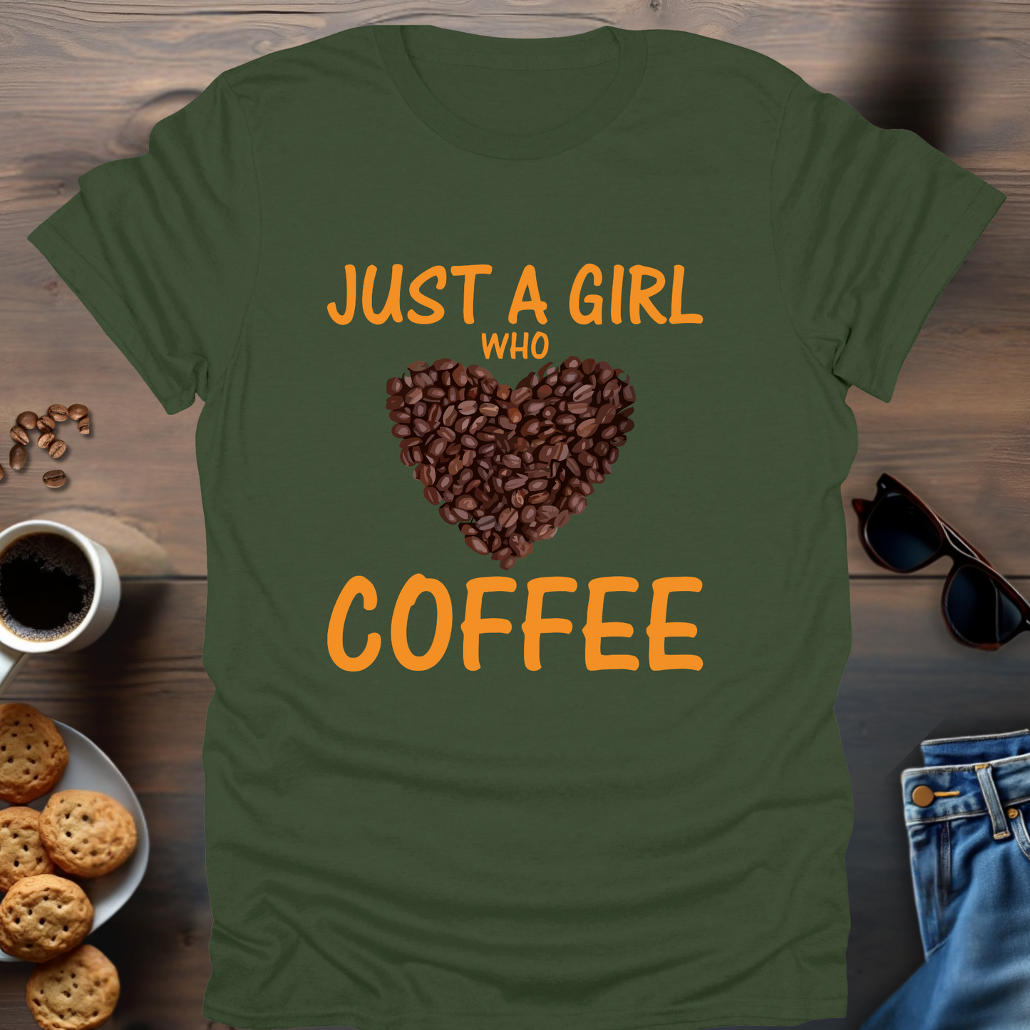 Just A Girl That Loves Coffee Heart T-Shirt