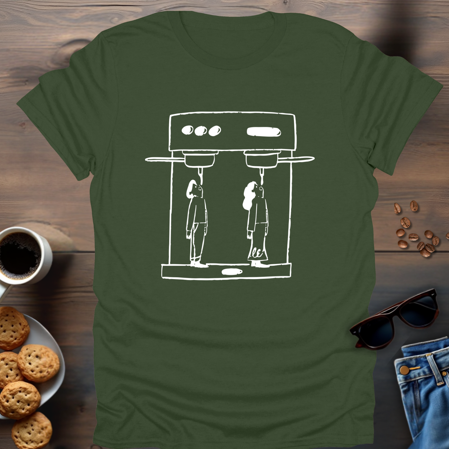 Drinking coffee from the machine T-Shirt