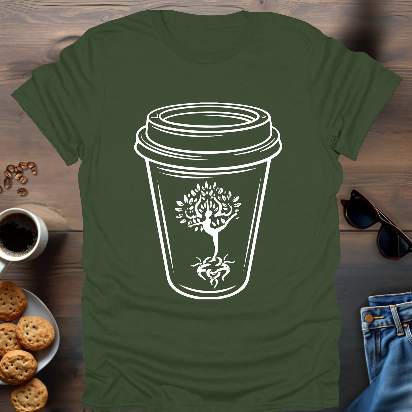 Yoga Coffee in cup 2 T-Shirt