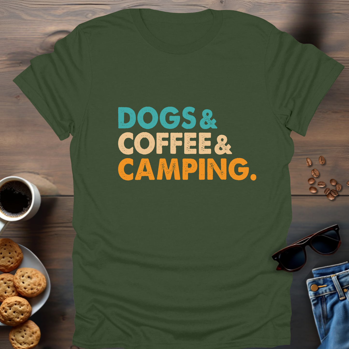 Dogs & Coffee & Camping T-Shirt