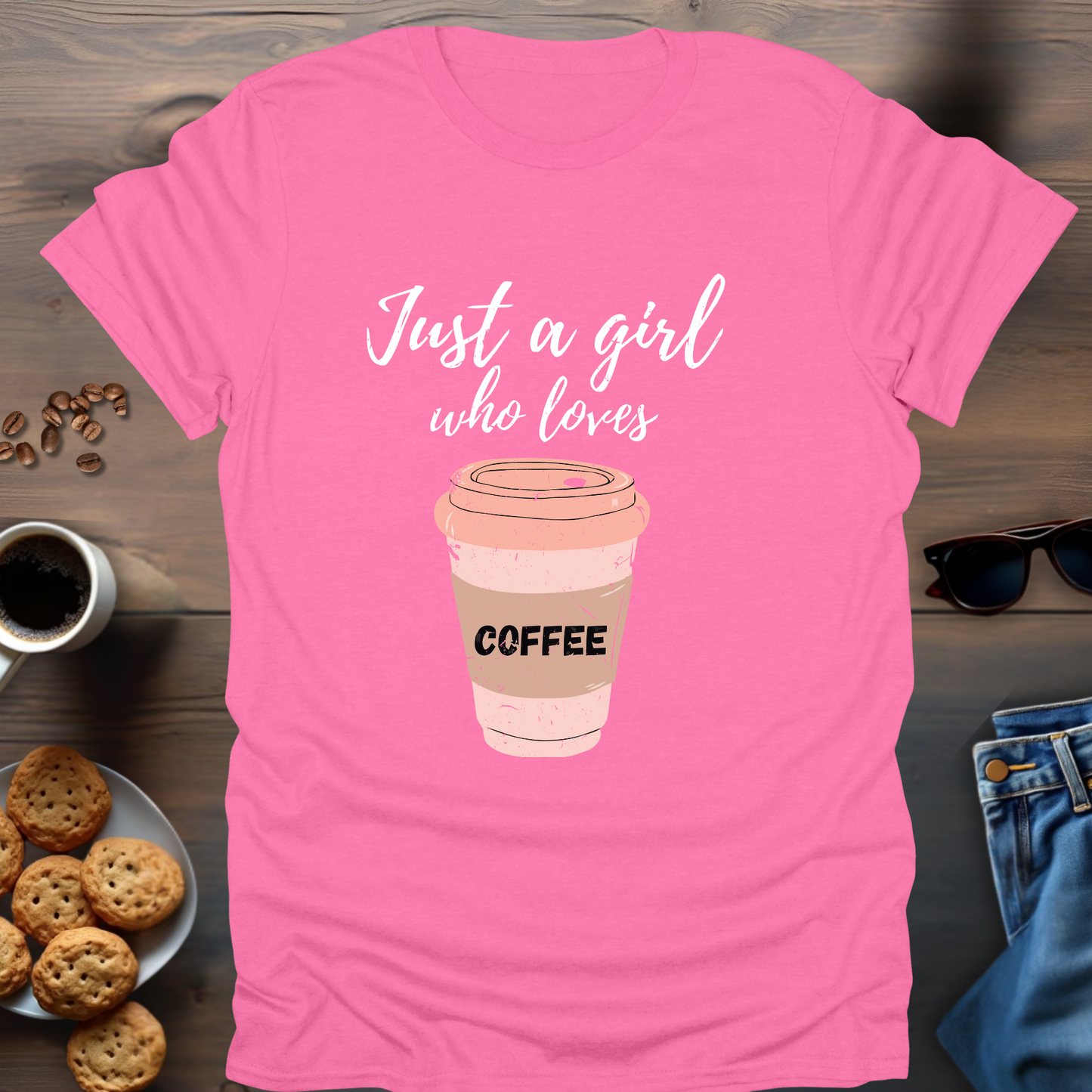 Just a girl who loves Coffee pink cup T-Shirt