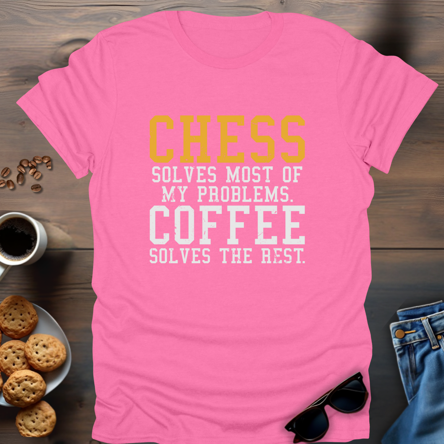 Chess Solves Most Of My Problems. Coffee Solves The Rest T-Shirt