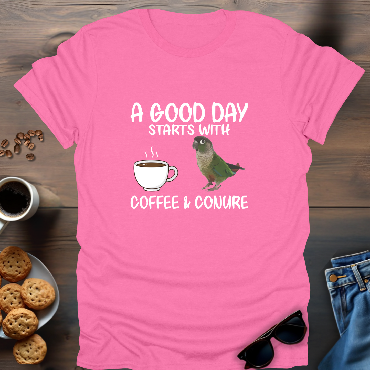 A good day starts with coffee & conure T-Shirt