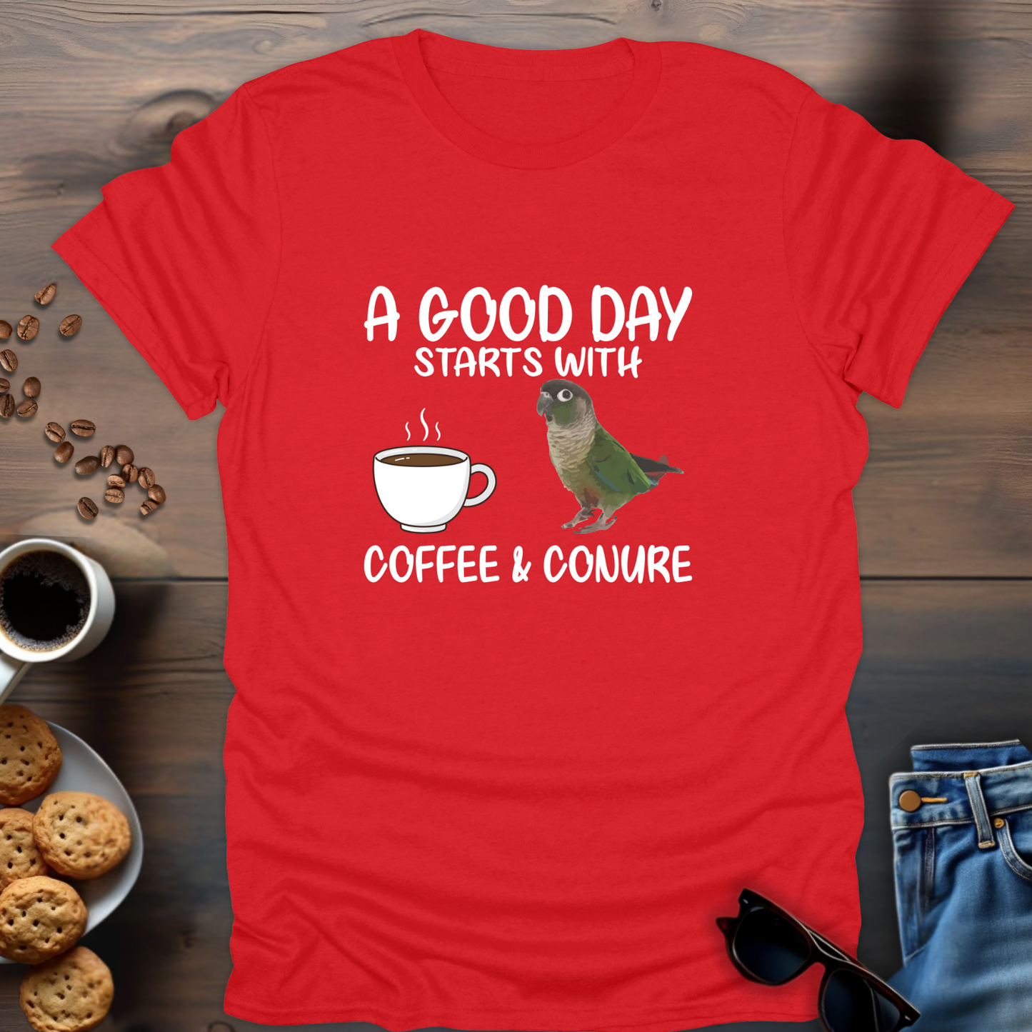 A good day starts with coffee & conure T-Shirt