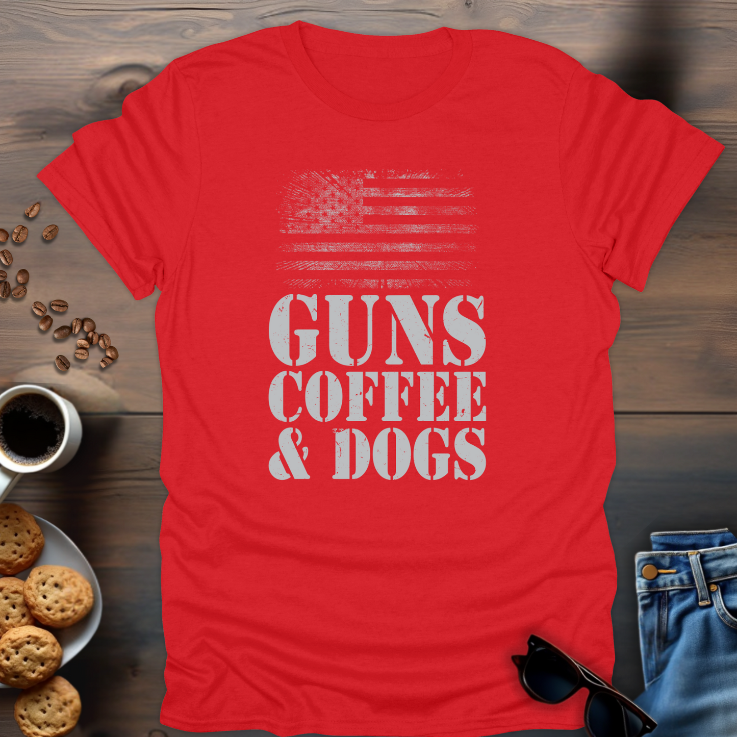 Guns Coffee & Dogs T-Shirt