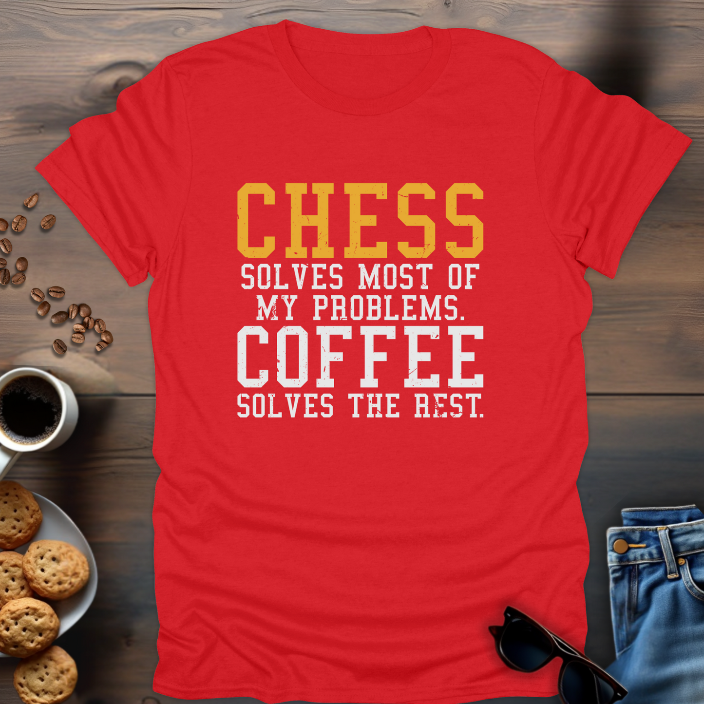 Chess Solves Most Of My Problems. Coffee Solves The Rest T-Shirt