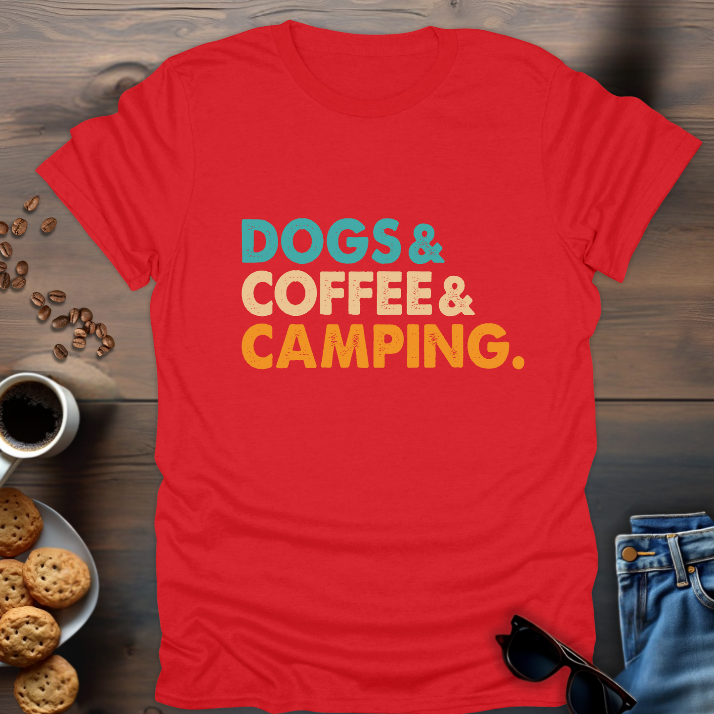 Dogs & Coffee & Camping T-Shirt