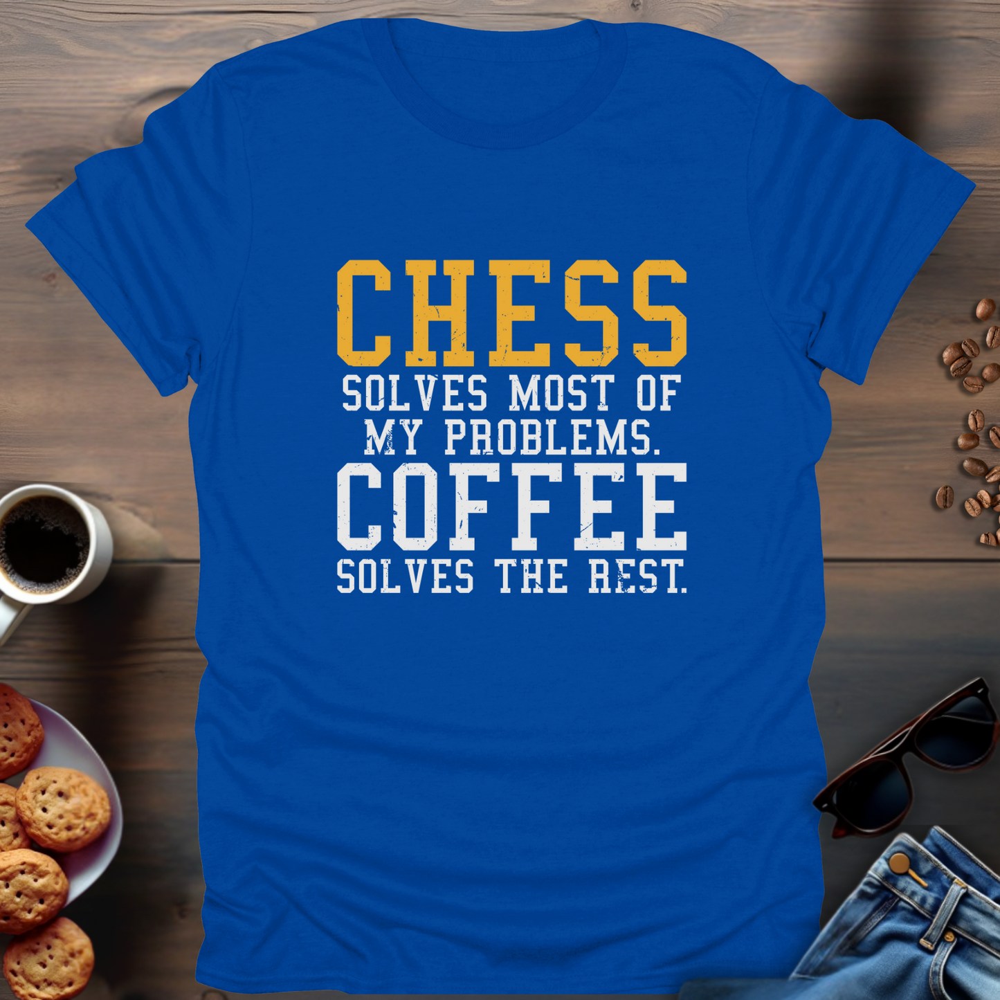 Chess Solves Most Of My Problems. Coffee Solves The Rest T-Shirt