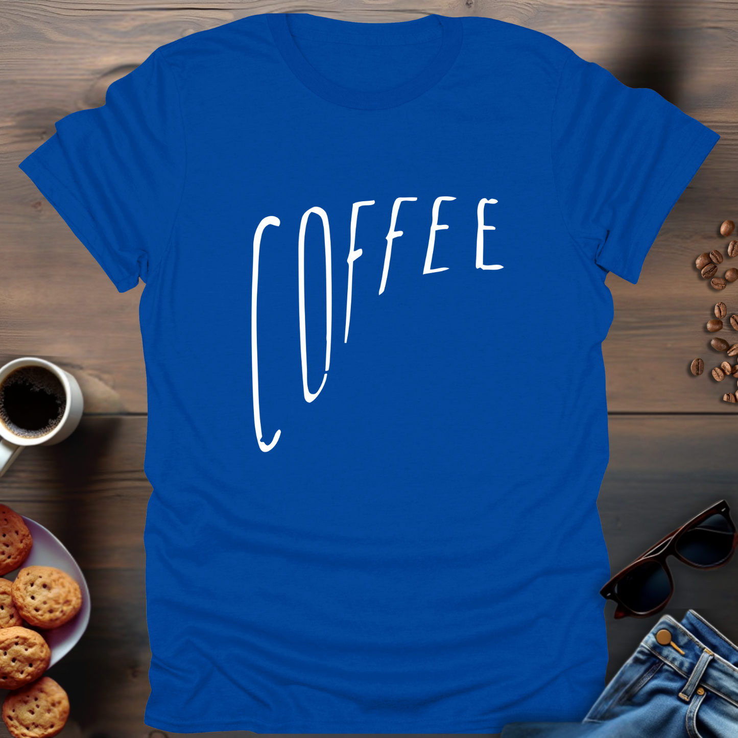 Coffee Big to Small Writing T-Shirt