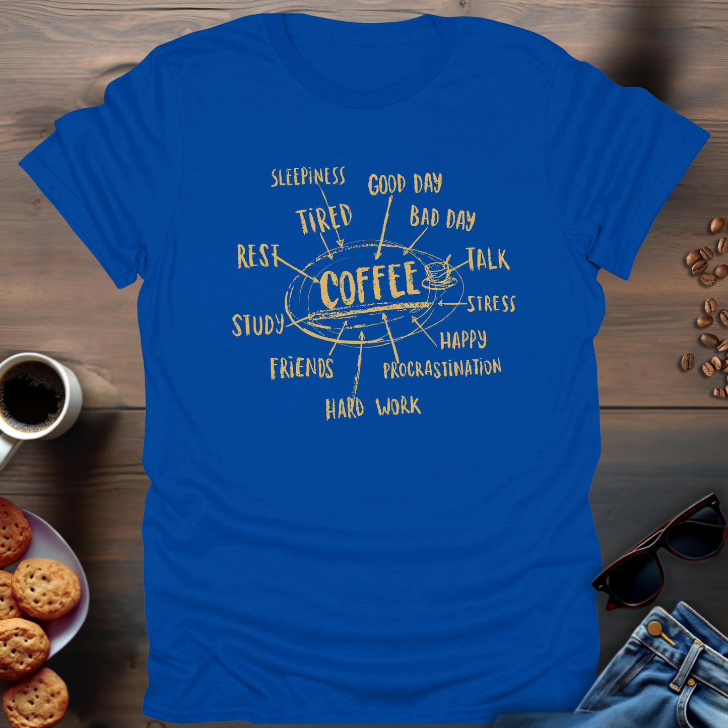 Coffee Addict Mind Map T-Shirt