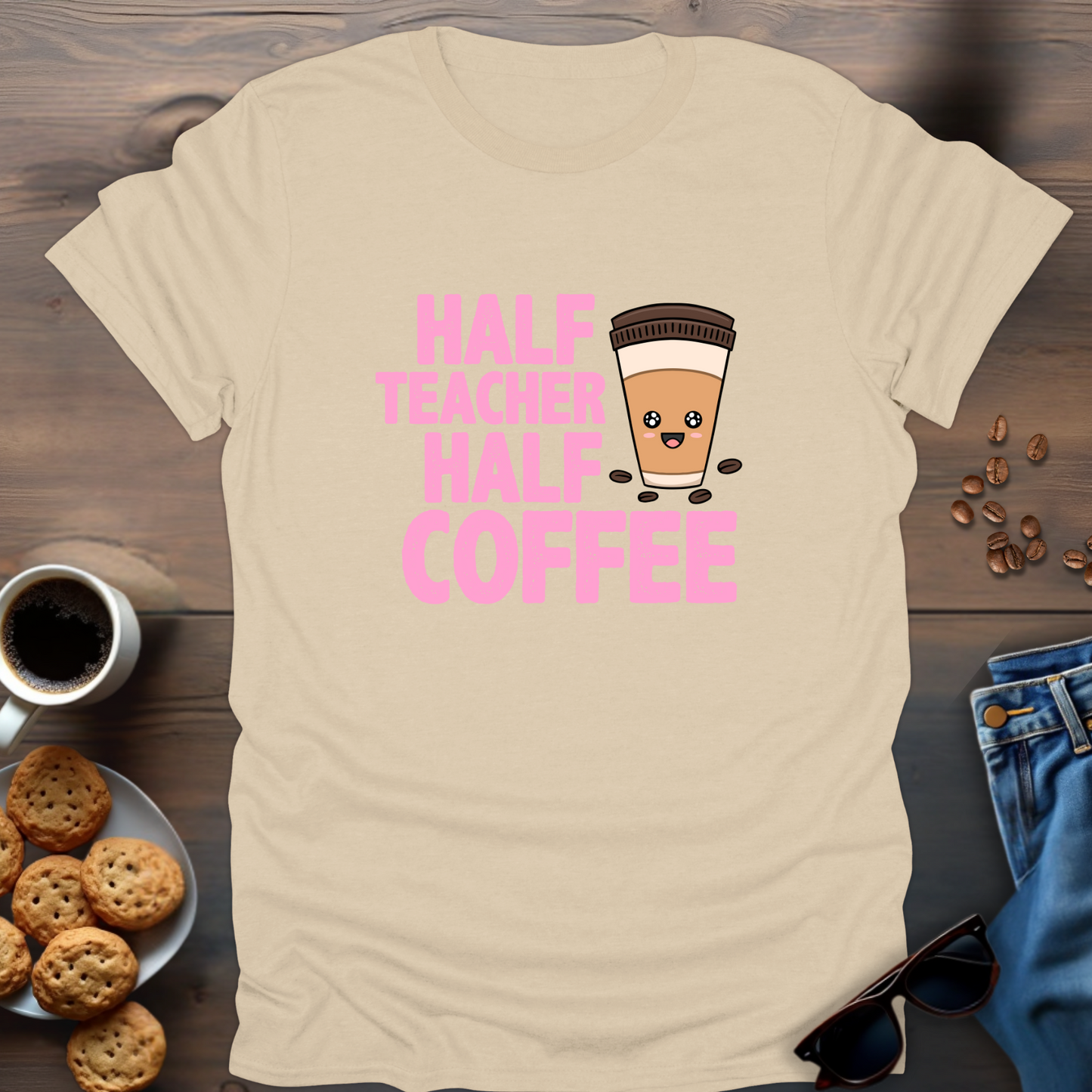 Half Teacher Half Coffee T-Shirt